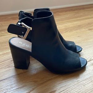 Rampage Black Open Toe Booties